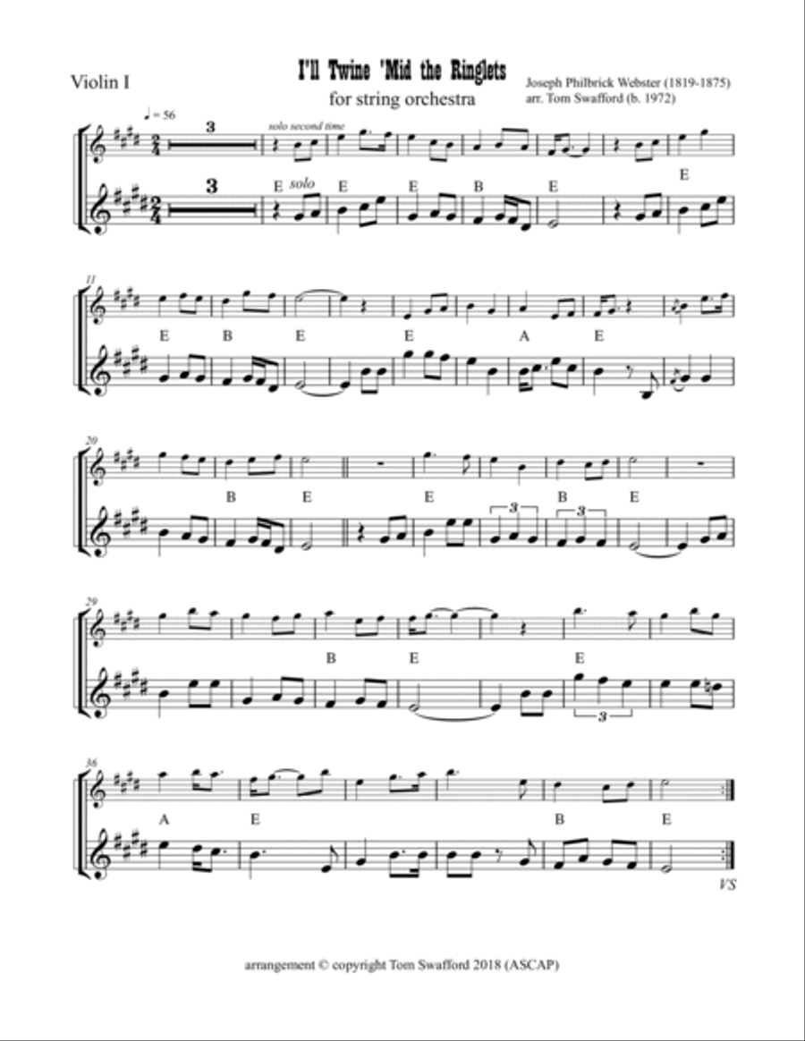 I'll Twine 'Mid the Ringlets for string orchestra String Orchestra scores gallery preview page 6