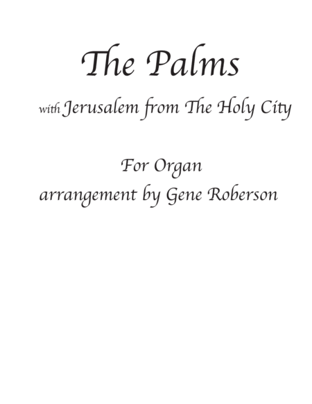 The Palms Organ Solo with Jerusalem Holy City Key of C image number null