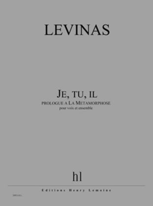 Book cover for Je, tu, il (prologue a La Metamorphose)