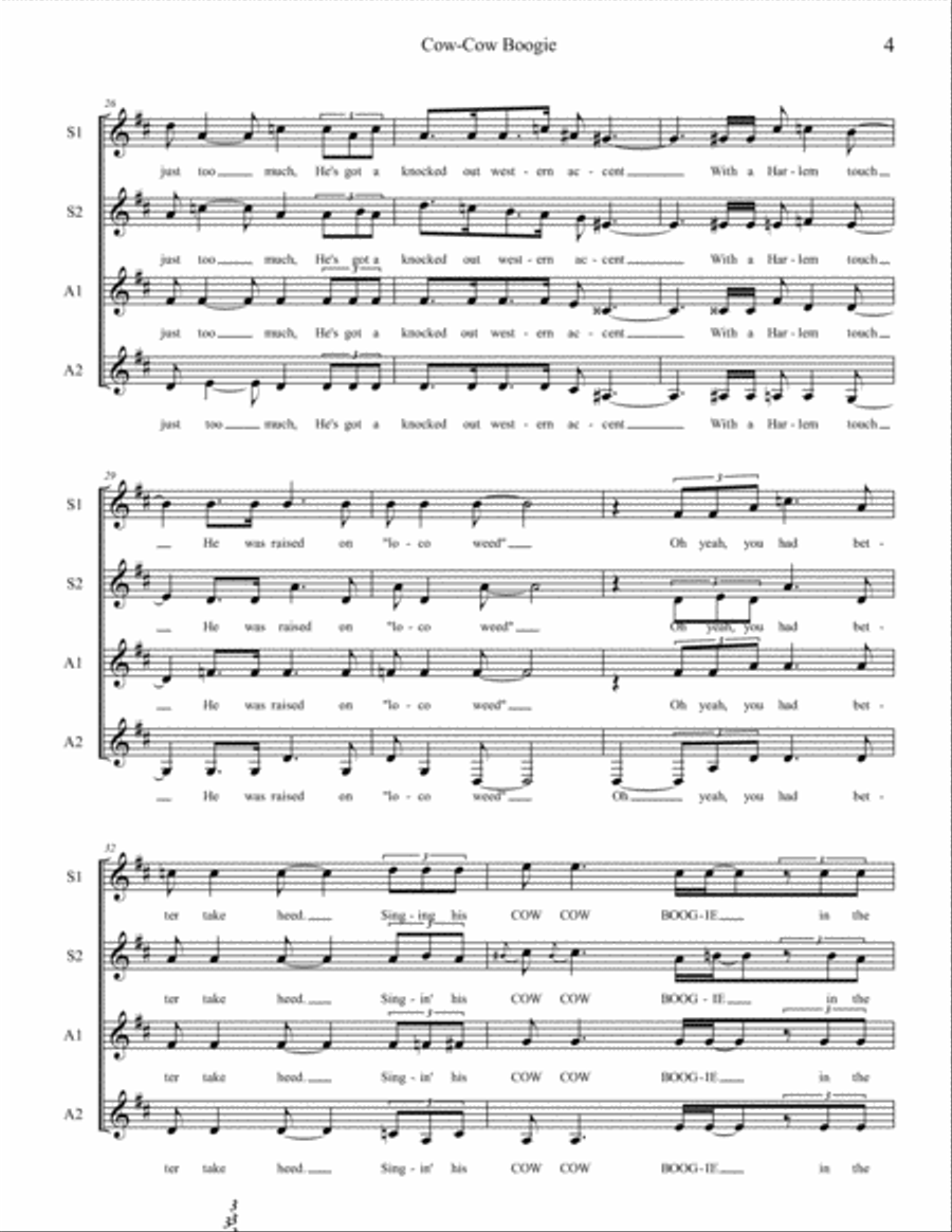 Cow-cow Boogie SSAA scores gallery preview page 4