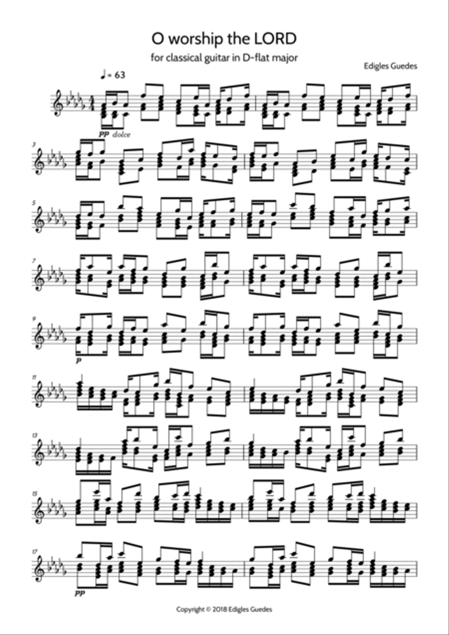 O worship the LORD O worship the LORD Acoustic Guitar scores gallery preview page 2