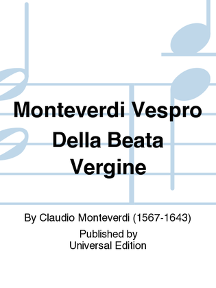 Book cover for Monteverdi Vespro Della Beata Vergine