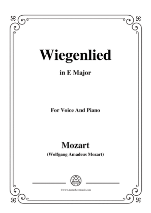 Book cover for Mozart-Wiegenlied,in E Major,for Voice and Piano