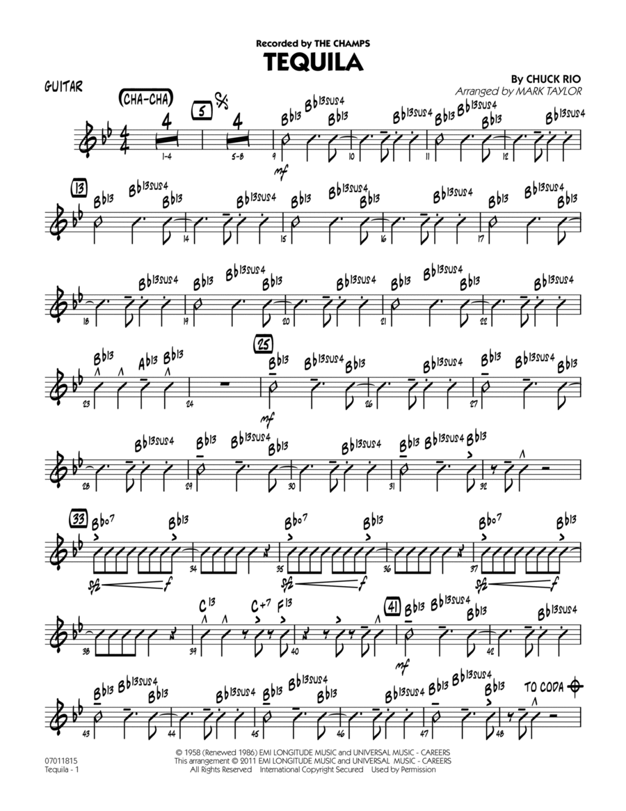 Tequila - Guitar Part scores gallery preview page 1