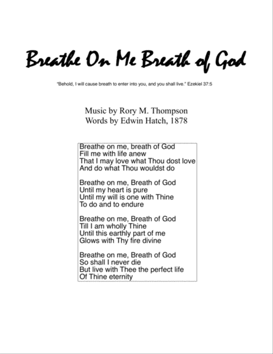 Breathe on Me, Breath of God (SATB Choir) 4-Part scores gallery preview page 1