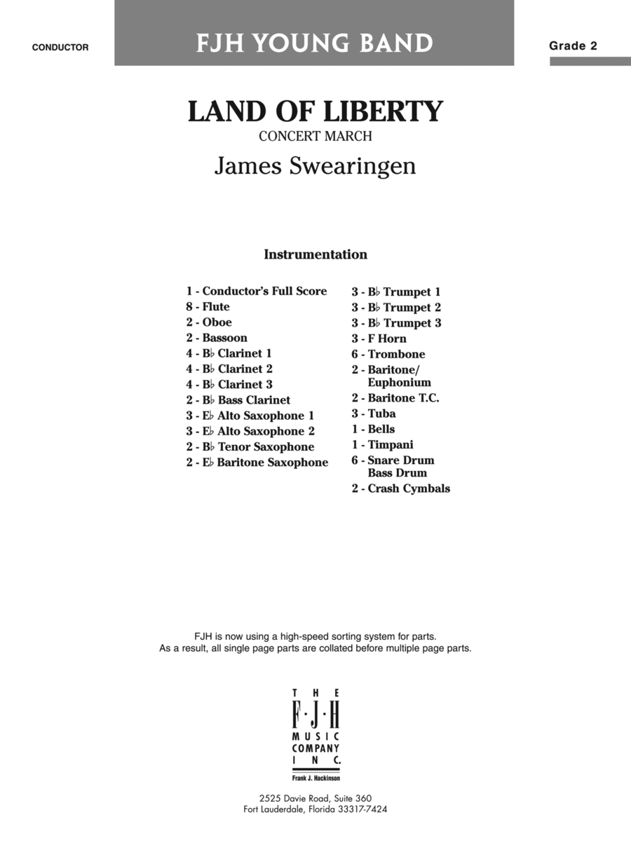 Land of Liberty: Score Land of Liberty: Score Concert Band scores gallery preview page 1
