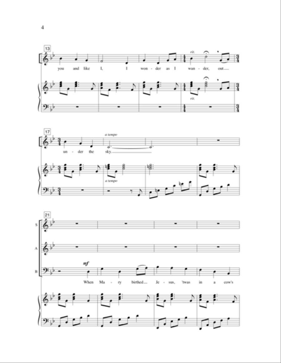 I Wonder as I Wander 3-Part scores gallery preview page 6