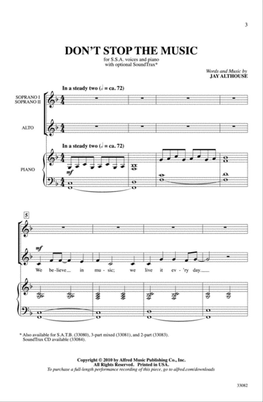 Don't Stop the Music Don't Stop the Music Women's Choir scores gallery preview page 2