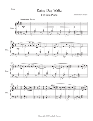 Rainy Day Waltz, for solo piano