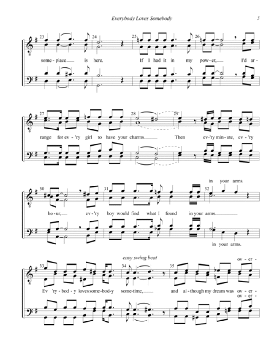 Everybody Loves Somebody Everybody Loves Somebody TTBB scores gallery preview page 3