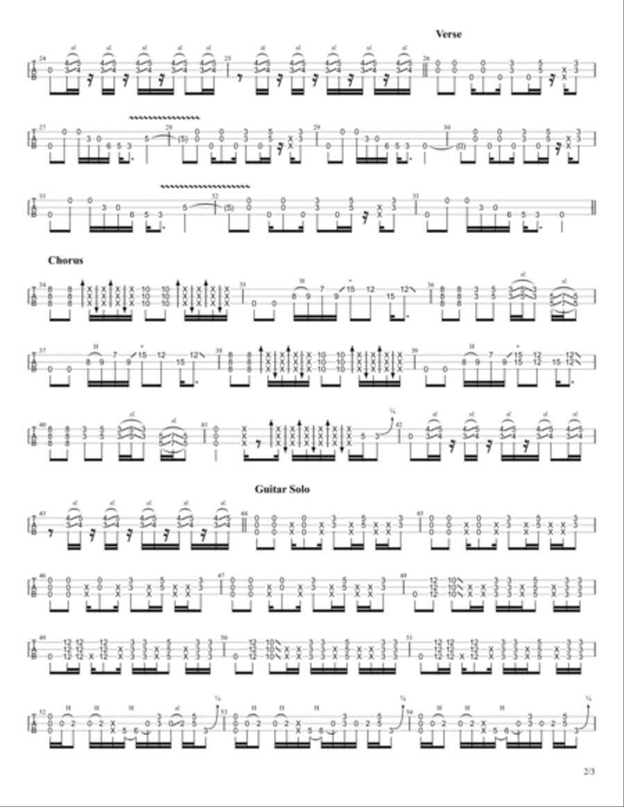 Rock And Roll Hoochie Koo Guitar Tablature scores gallery preview page 3