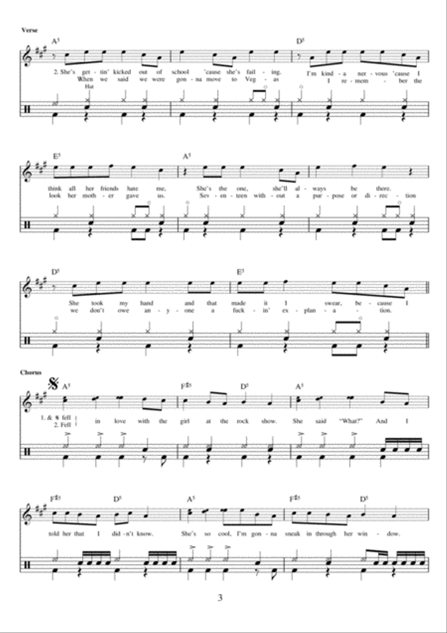 The Rock Show Drums scores gallery preview page 3