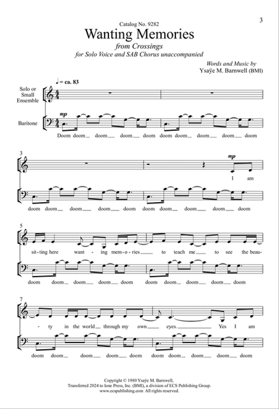 Wanting Memories Wanting Memories 3-Part scores gallery preview page 3