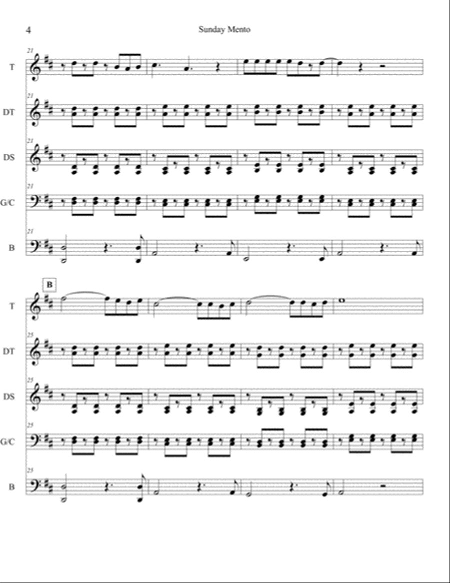 Sunday Mento Sunday Mento Small Ensemble scores gallery preview page 5
