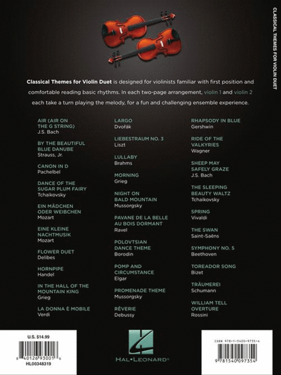 Classical Themes for Violin Duet String Duet scores gallery preview page 7