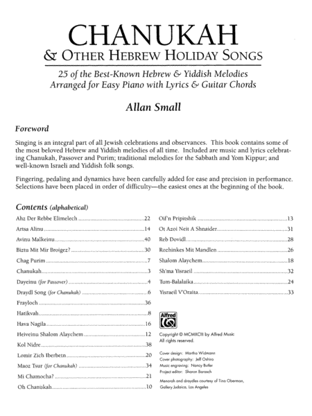 Chanukah & Other Hebrew Holiday Songs