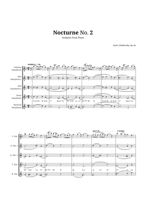 Book cover for Nocturne by Chopin for Sax Quintet