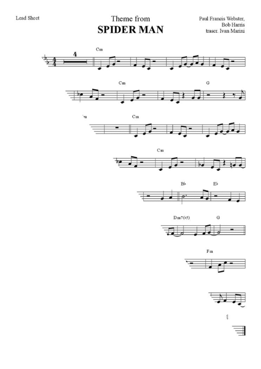 Theme From Spider Man Large Ensemble scores gallery preview page 1