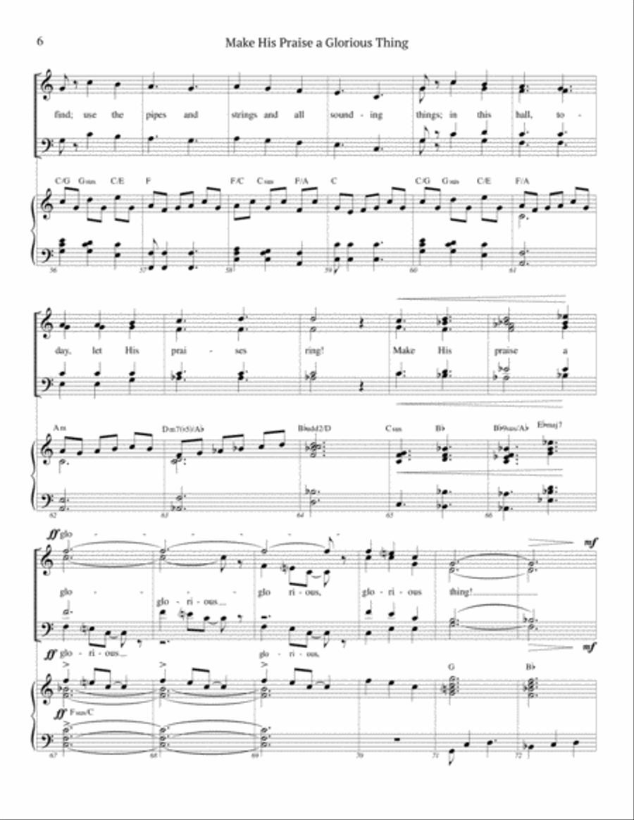 Make His Praise a Glorious Thing 4-Part scores gallery preview page 6