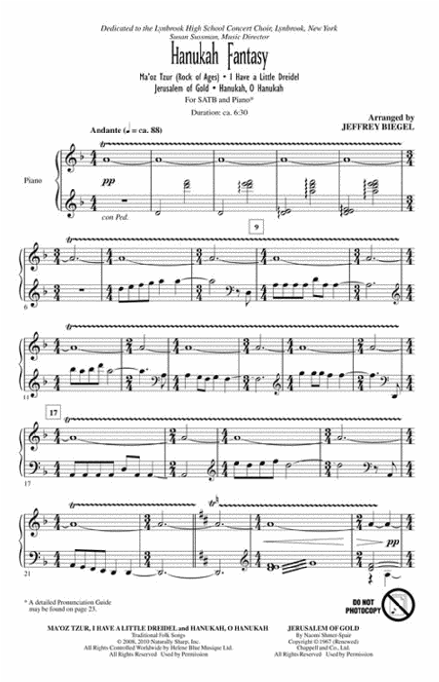 Hanukah Fantasy 4-Part scores gallery preview page 2