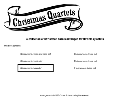 Christmas Flex Quartets - C Instruments bass clef
