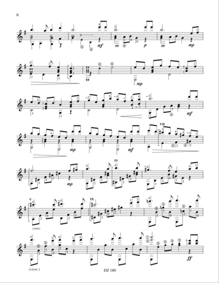 Trois chansons et danses Classical Guitar scores gallery preview page 6