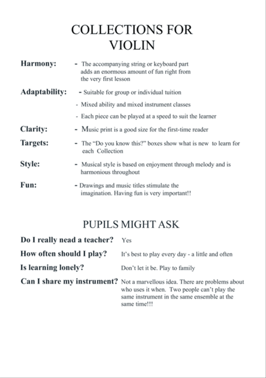 Flower Collection for Violin. Pupil Book Volume 1. Accompaniment available separetly Violin Solo scores gallery preview page 3