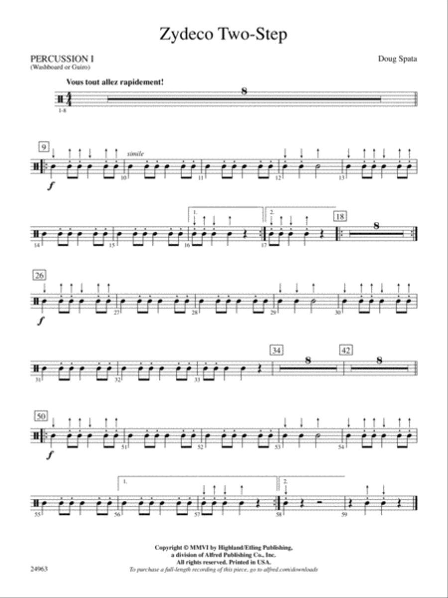 Zydeco Two-Step: 1st Percussion String Orchestra scores gallery preview page 1