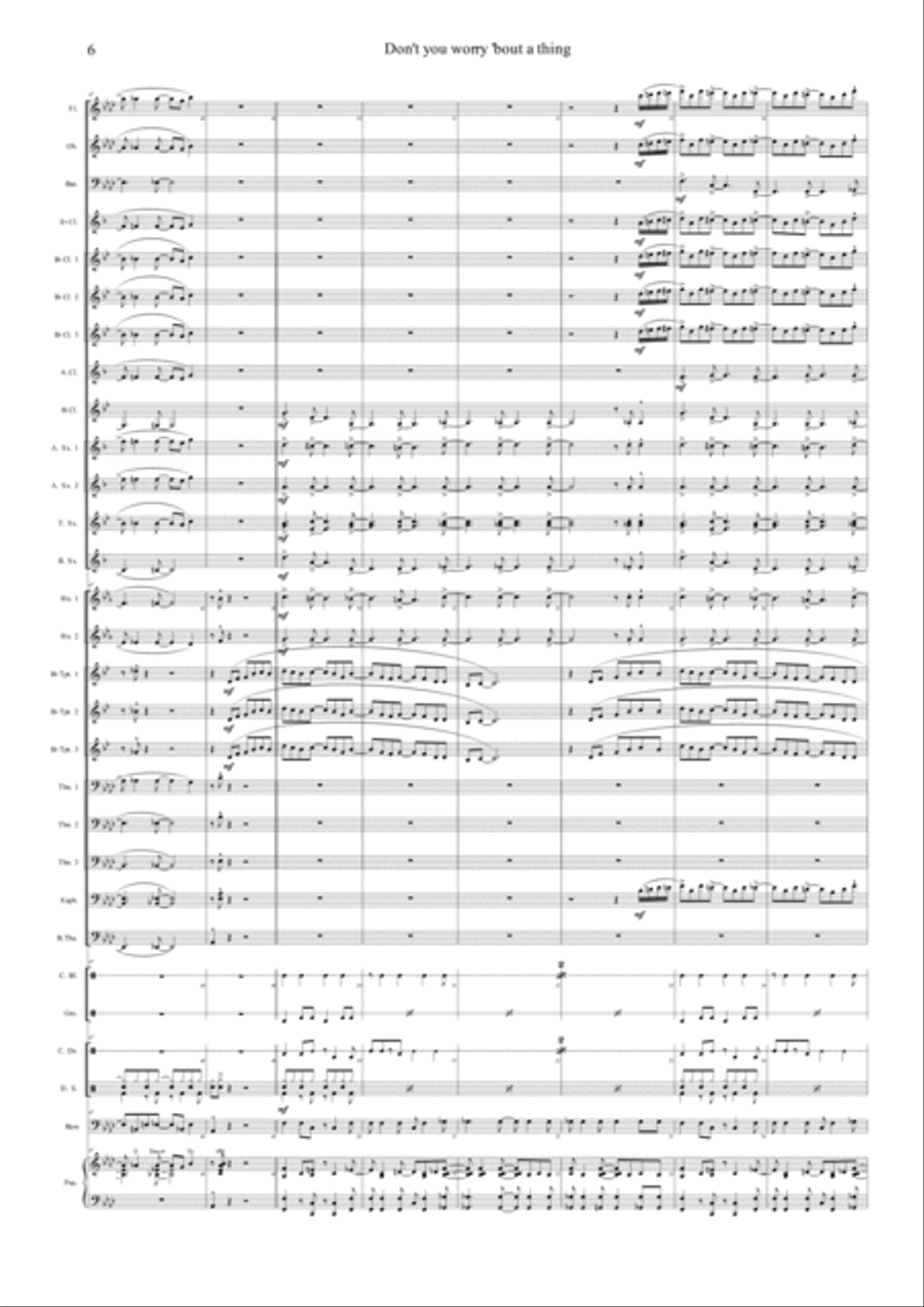 Don't You Worry 'bout A Thing Concert Band scores gallery preview page 6