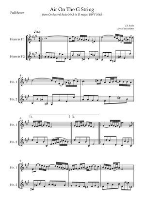 Air On The G String (J.S. Bach) for Horn in F Duo