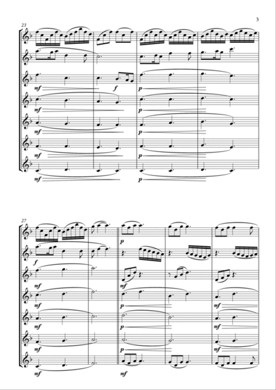 The Skye Boat Song from Outlander Woodwind Ensemble scores gallery preview page 3
