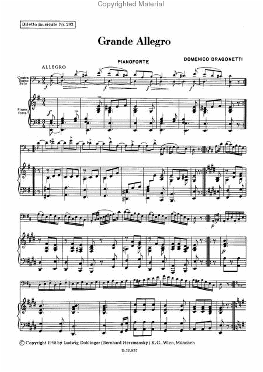 Grande Allegro in E Grande Allegro in E Double Bass scores gallery preview page 2
