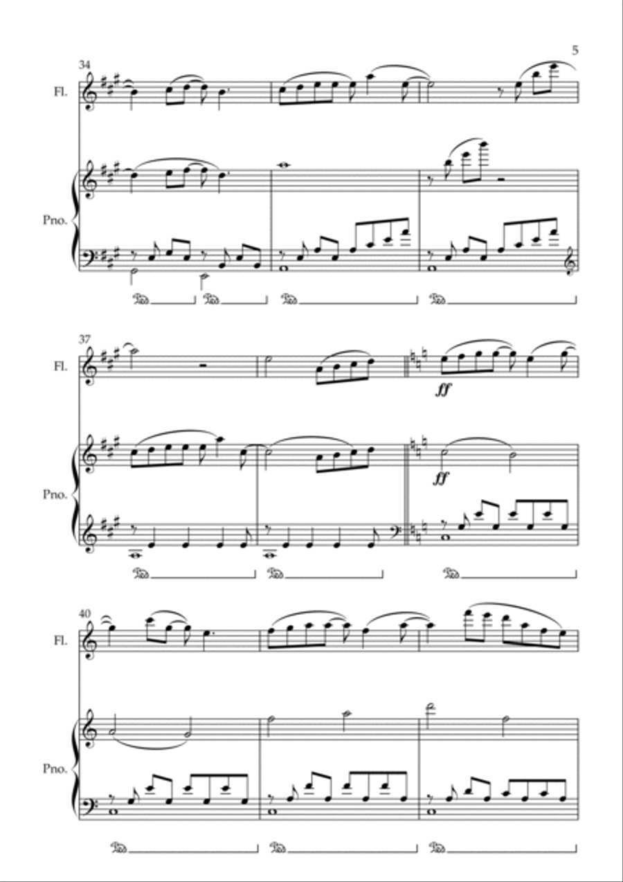 Forrest Gump - Main Title (feather Theme) Flute Solo scores gallery preview page 5