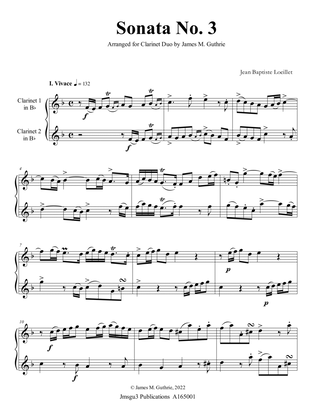 Loeillet: Sonata No. 3 for Clarinet Duo