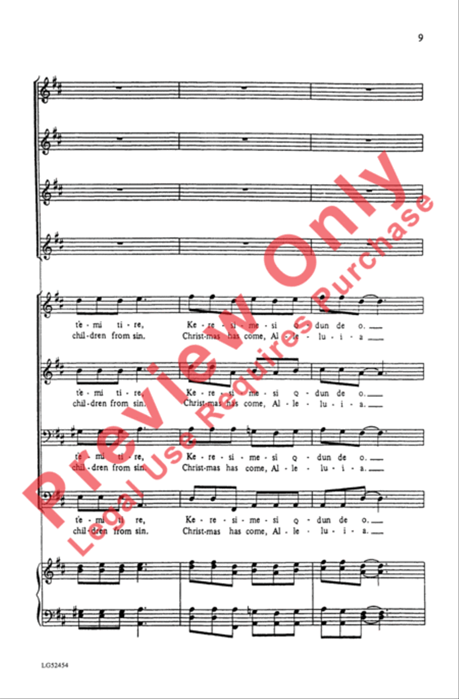 Keresimesi Qdun De O Keresimesi Qdun De O 4-Part scores gallery preview page 9