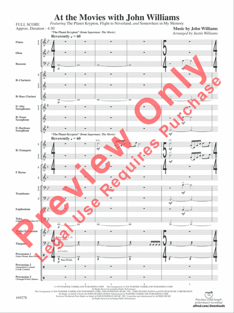 At the Movies with John Williams Concert Band scores gallery preview page 28