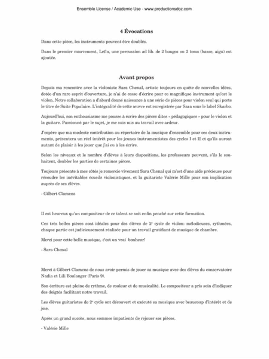 4 Évocations Violin scores gallery preview page 2