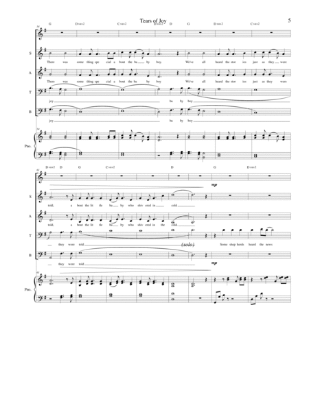 Tears of Joy (Christmas Song) SATB, cello, and flute with piano image number null