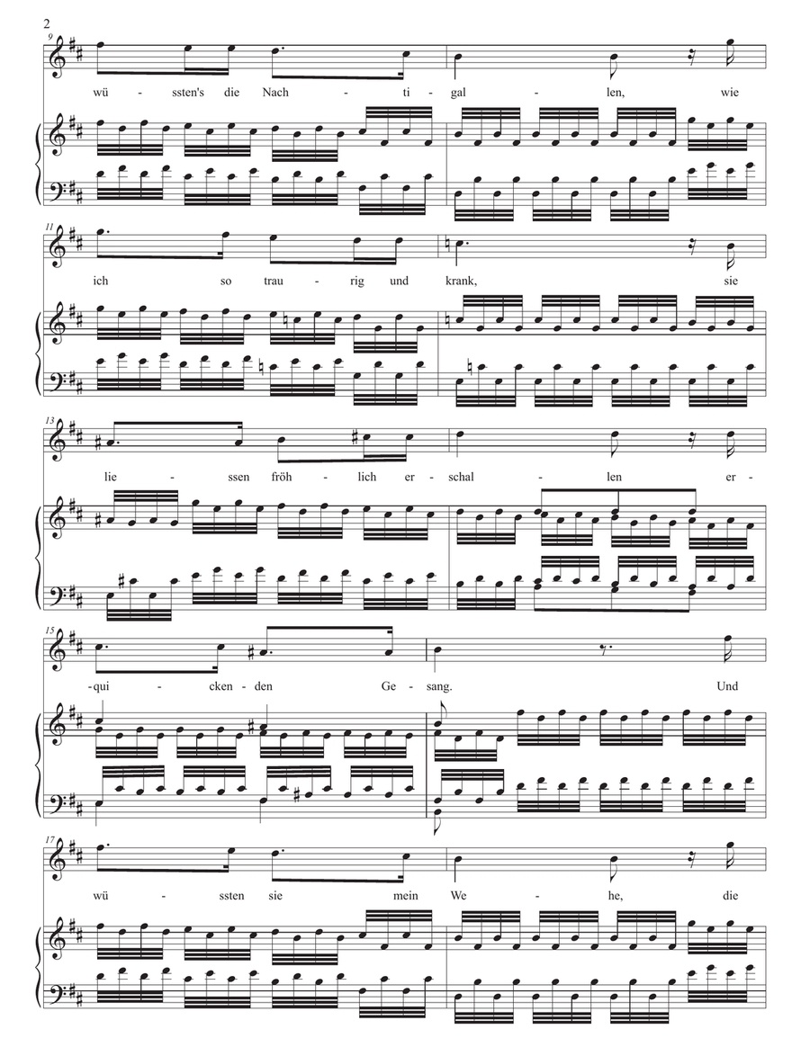 SCHUMANN: Und wüssten's die Blumen, die kleinen, Op. 48 no. 8 (transposed to B minor) Piano, Vocal scores gallery preview page 3