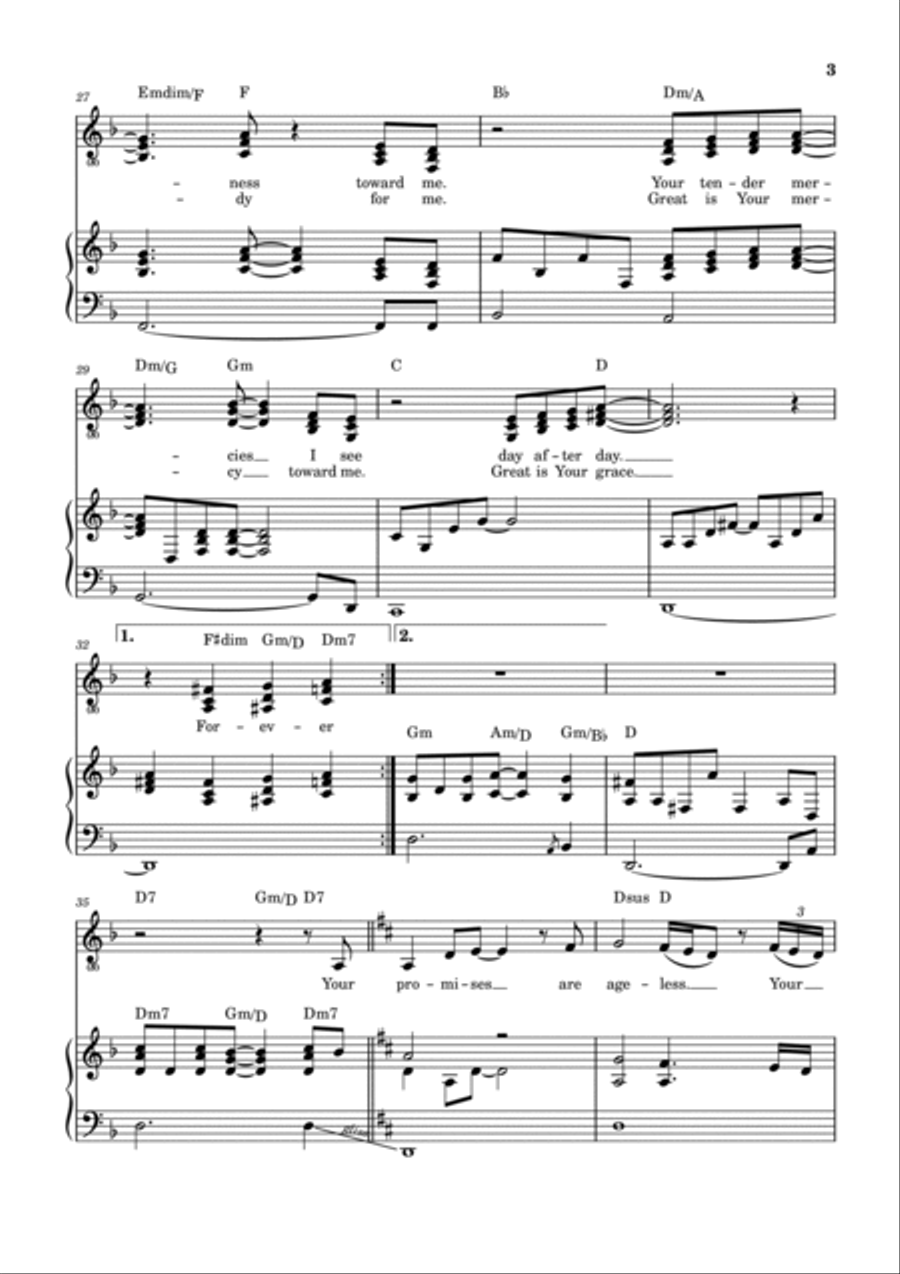 Great Is Your Mercy Piano, Vocal, Guitar scores gallery preview page 4