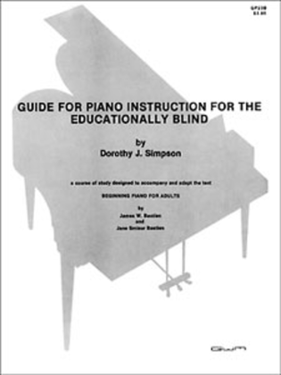 Book cover for Guide for Piano Instruction for the Educationally Blind