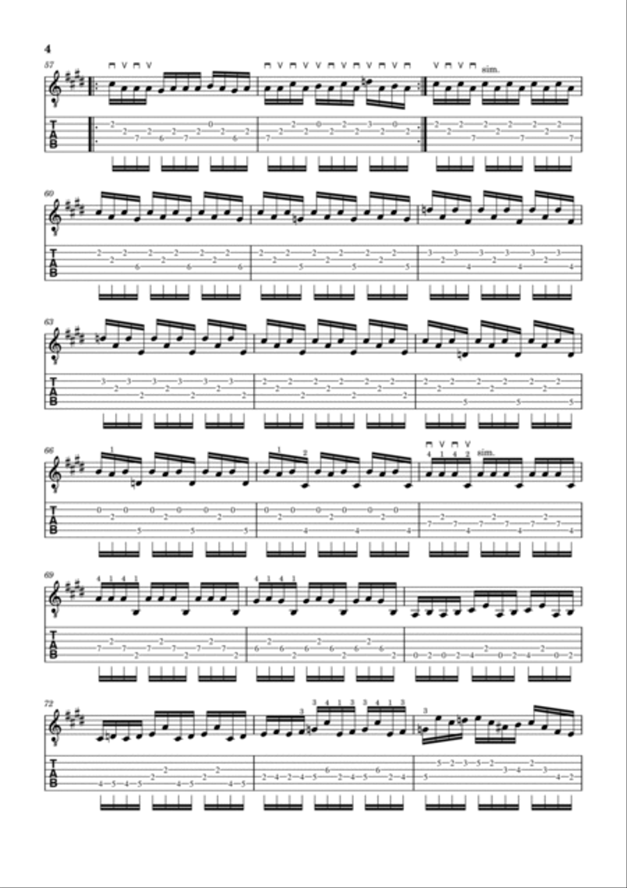 J.S. Bach: Prelude (Violin Partita in E Major BWV 1006) Adaptation for Electric Guitar Violin scores gallery preview page 4