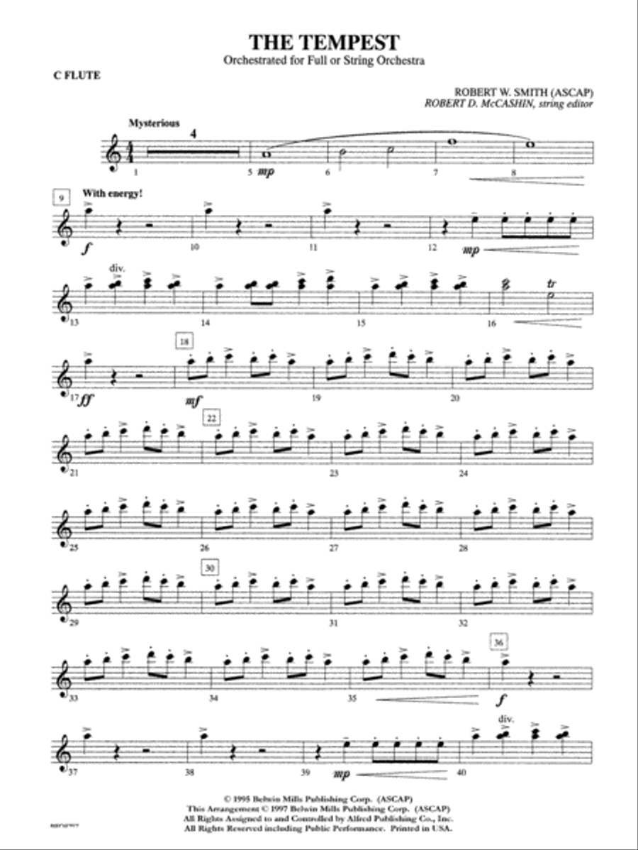 The Tempest Flute by Robert W. Smith Full Orchestra Digital