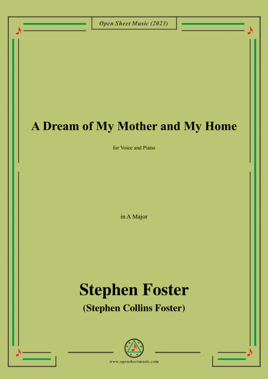 Book cover for S. Foster-A Dream of My Mother and My Home,in A Major