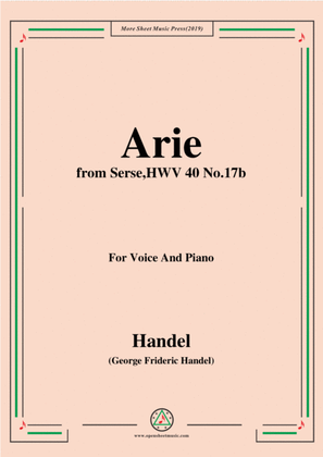 Book cover for Handel-Arie,from Serse HWV 40 No.17b,for Voice&Piano