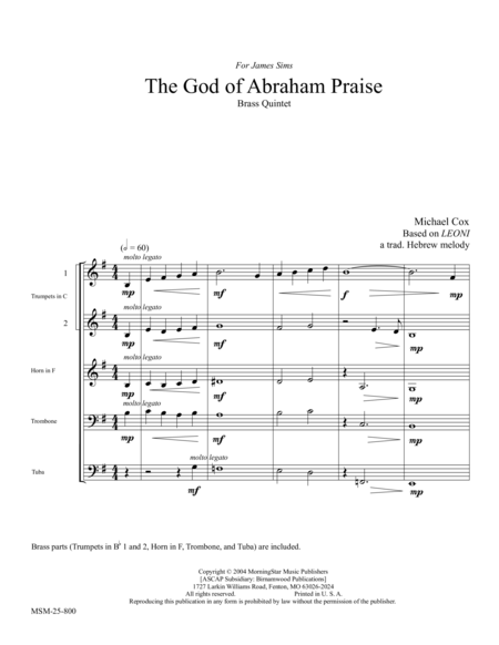 The God of Abraham Praise (Downloadable)