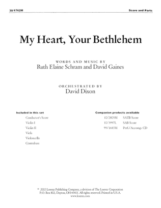 Book cover for My Heart, Your Bethlehem - String Orchestra Score and Parts