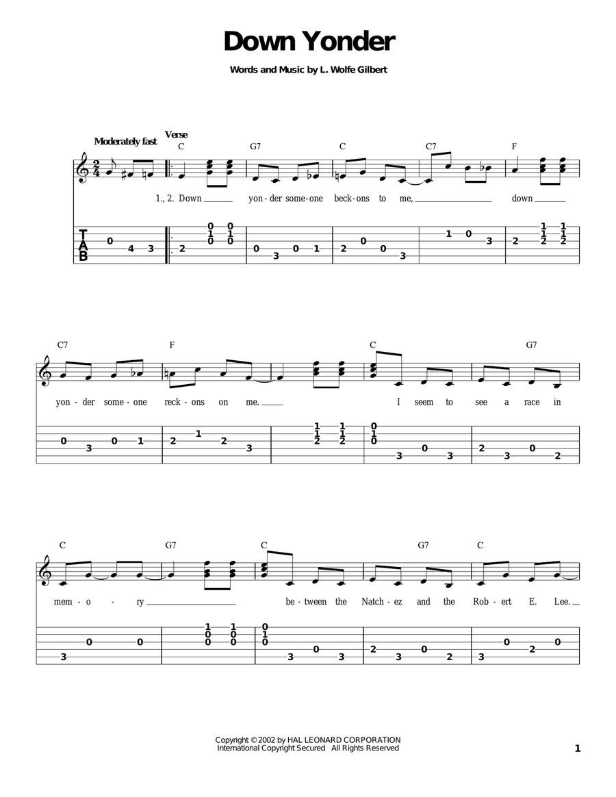 Down Yonder Electric Guitar scores gallery preview page 1