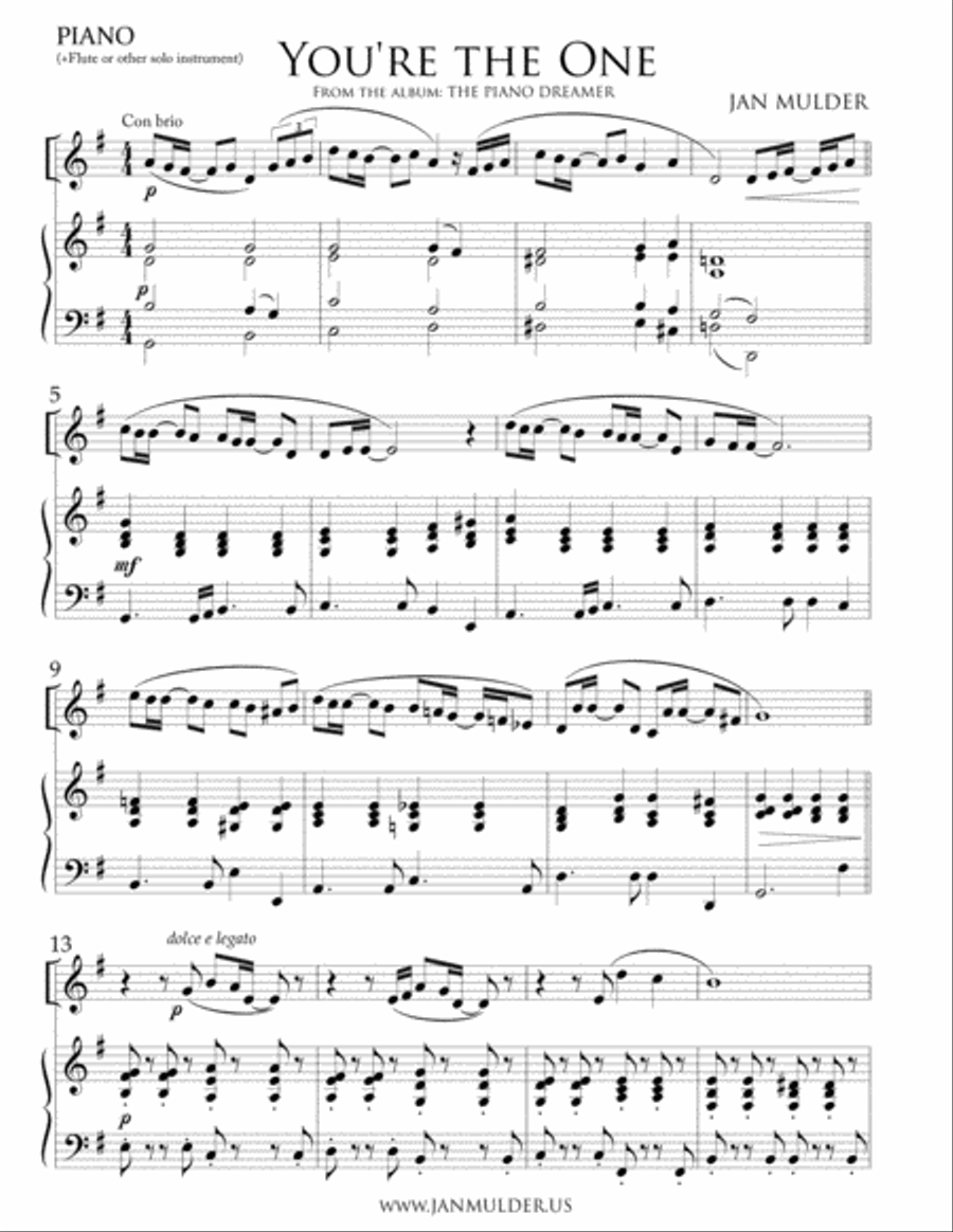 You're the One Piano scores gallery preview page 1