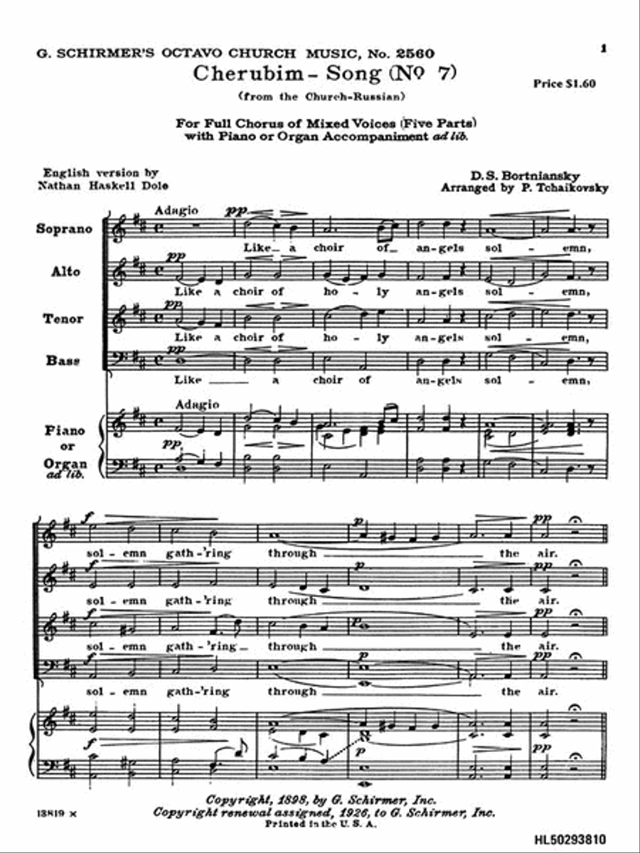 Cherubim Song No. 7 Choir scores gallery preview page 1